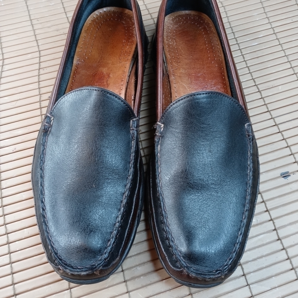 Allen Edmonds "Boulder" men's two tone brown\black leather loafer. Sz 12AAA. 98p